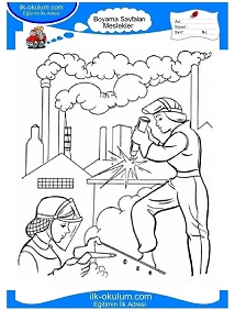 Çocuklar İçin işçi Boyama Sayfaları 